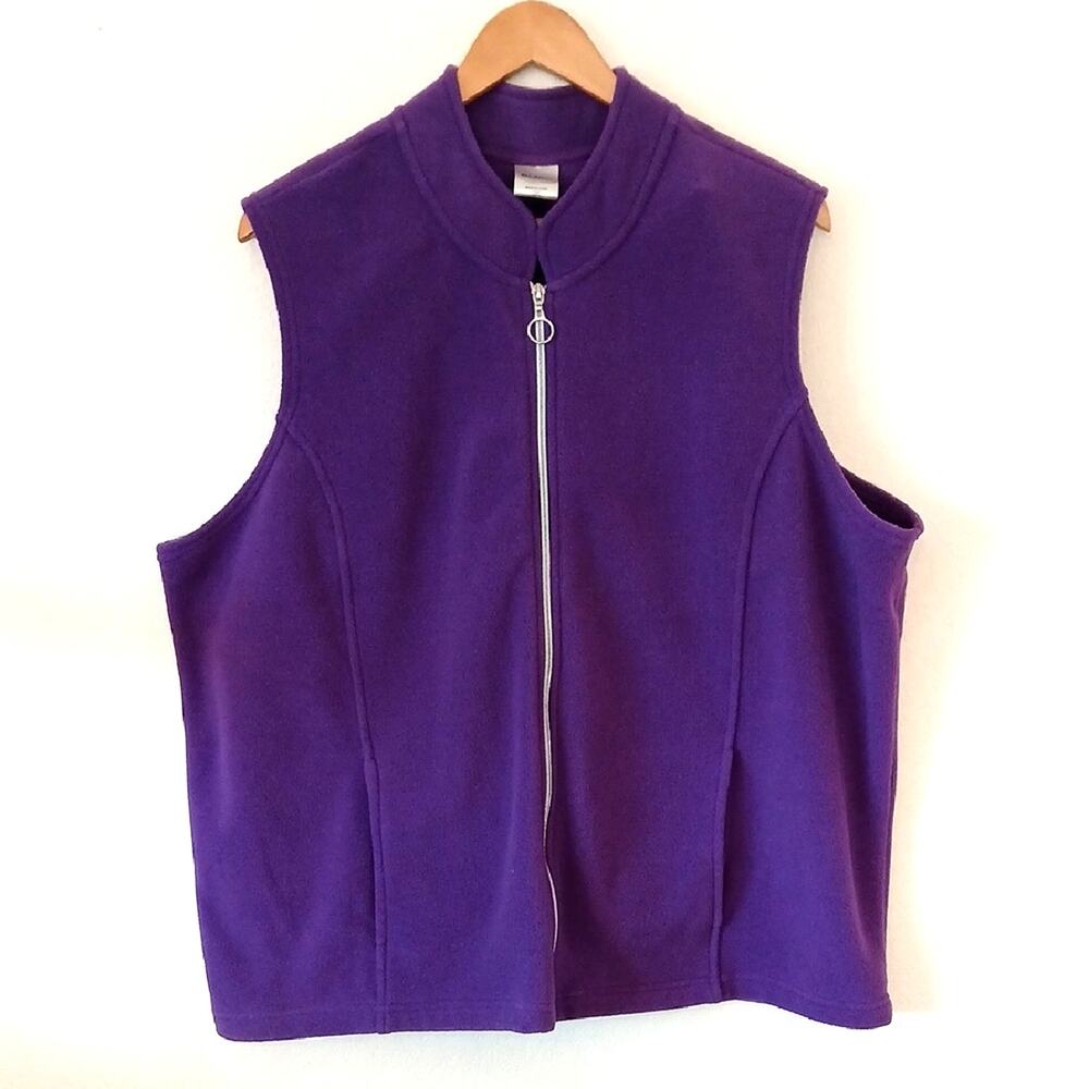 Blair Purple Fleece Full Zip Vest With Pockets